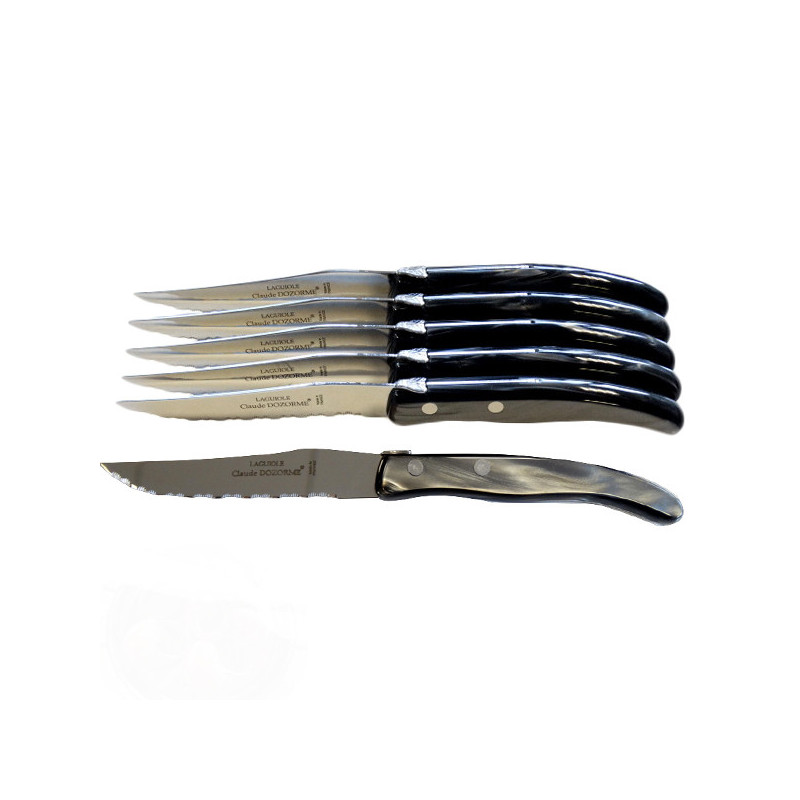 Set of 6 contemporary Laguiole knives - Anthracite