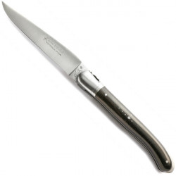 Laguiole  ebony wood handle Nature knife, safety lock, leather case