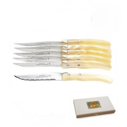 Set of 6 contemporary Laguiole knives - Ivory Shades