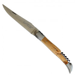 Laguiole juniper wood sommelier knife - 2, leather case