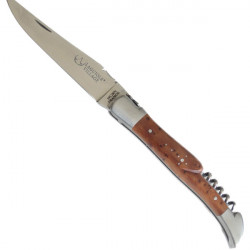 Laguiole thuya burl sommelier knife - 2, leather case