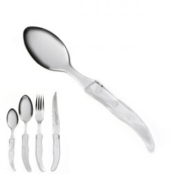 Set of 24 contemporary Laguiole flatware pieces - White Mother-of-Pearl