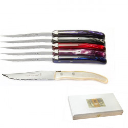Luxury boxed of 6 Excellence knives. Very trendy, Purple tones