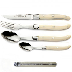 Laguiole boxed set of 6 ivoirine aspect handle knives