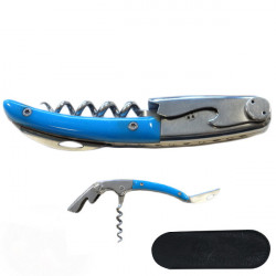 CLOS Laguiole, turquoise corkscrew with leather case