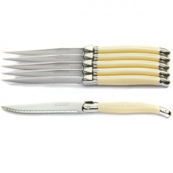 Set de 6 cuchillos tradicionales Laguiole - Color marfil