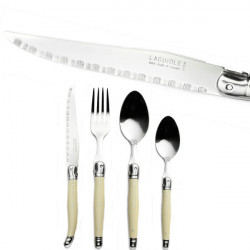 Set de 6 cucharas grandes tradicionales Laguiole - Color marfil