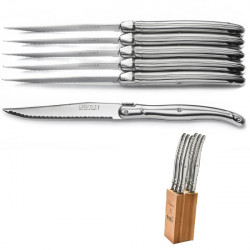 Block Laguiole cutlery 6 pces, stainless steel, handmade
