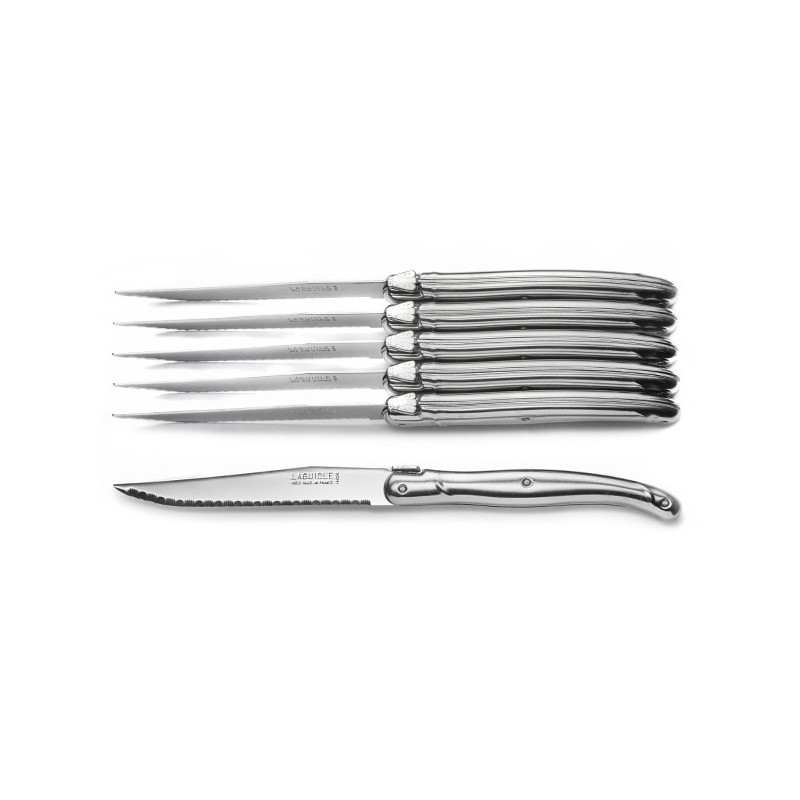 Block Laguiole cutlery 6 pces, stainless steel, handmade