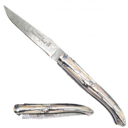 Laguiole Sammlermesser mit Griff Mammut-zahn,  Innerer Molar - Silber