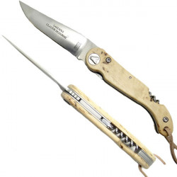 Birch wood sommelier knife collector's knife, with corkscrew