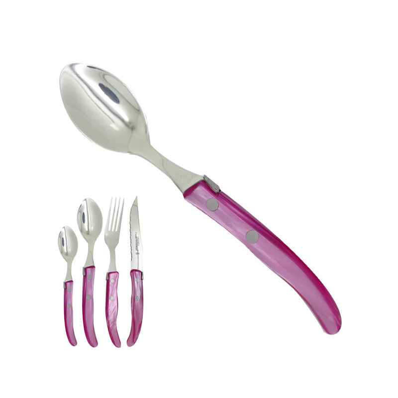 Large spoon "colors of nature", pink. Made in France