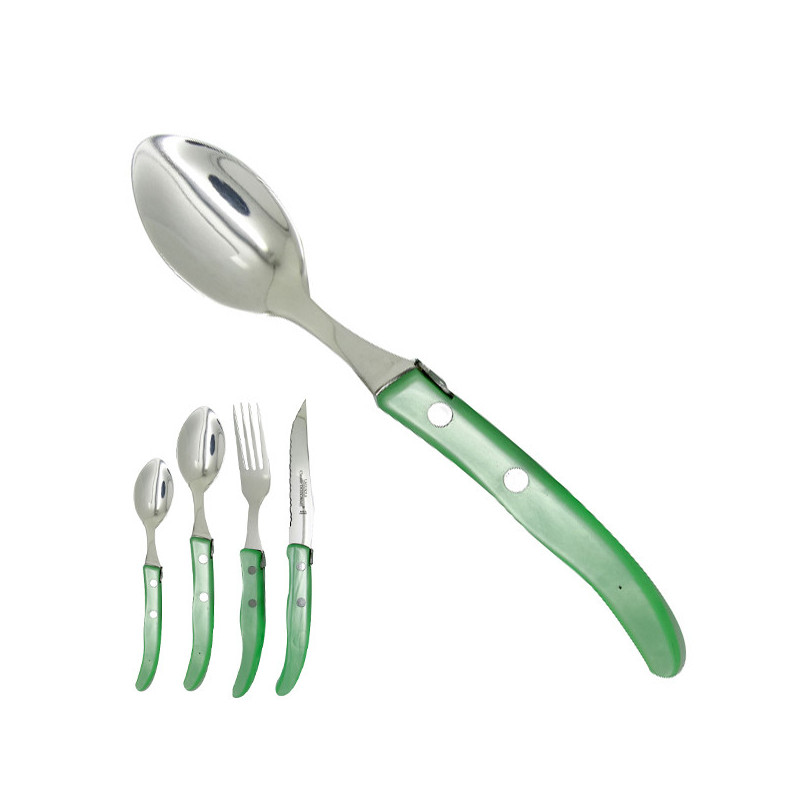 Large spoon "colors of nature", pale green. Made in France