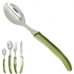 Large spoon "colors of nature", olive green. Made in France