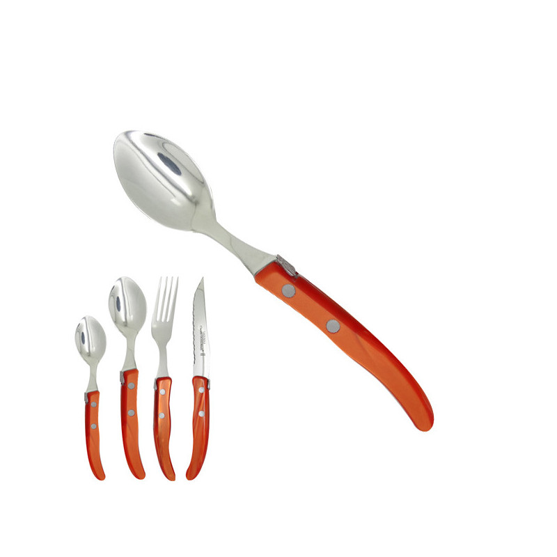 Small spoon "colors of nature", orange red. Made in France
