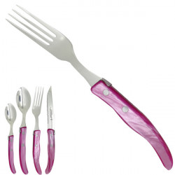Fork "colors of nature", pink. Made in France