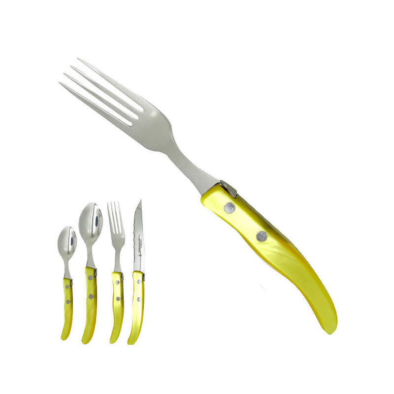 Fork "colors of nature", yellow. Made in France