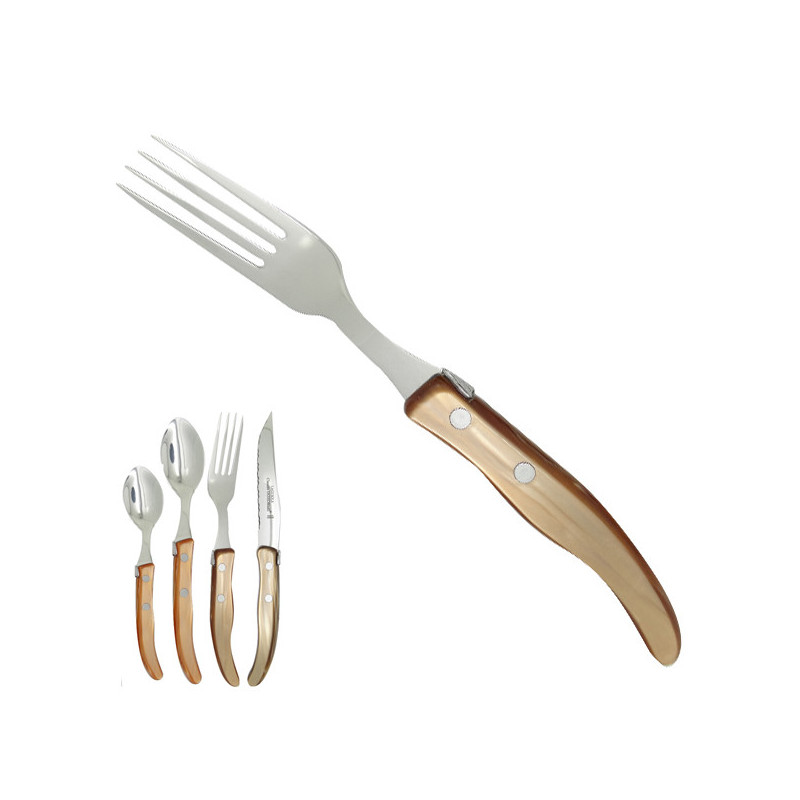 copy of Fork "colors of nature", yellow. Made in France