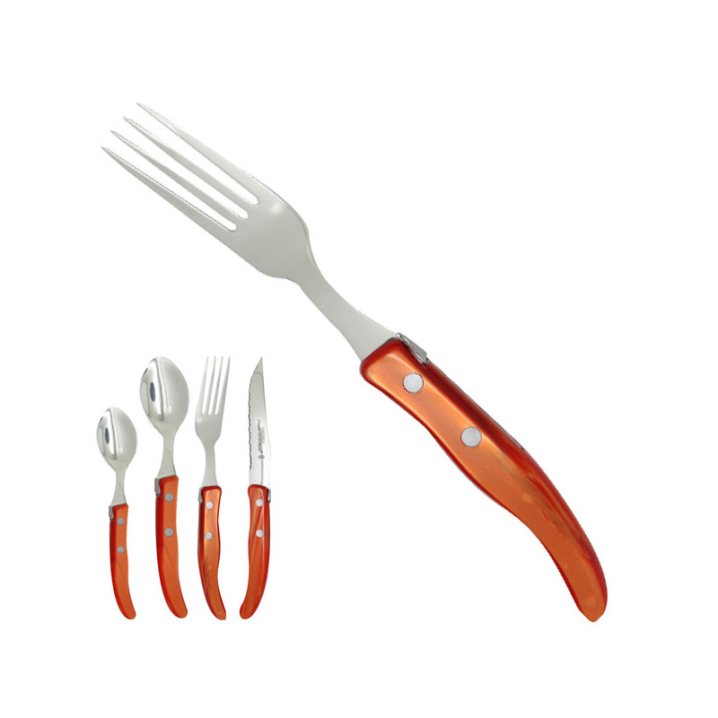 Fork "colors of nature", orange red. Made in France