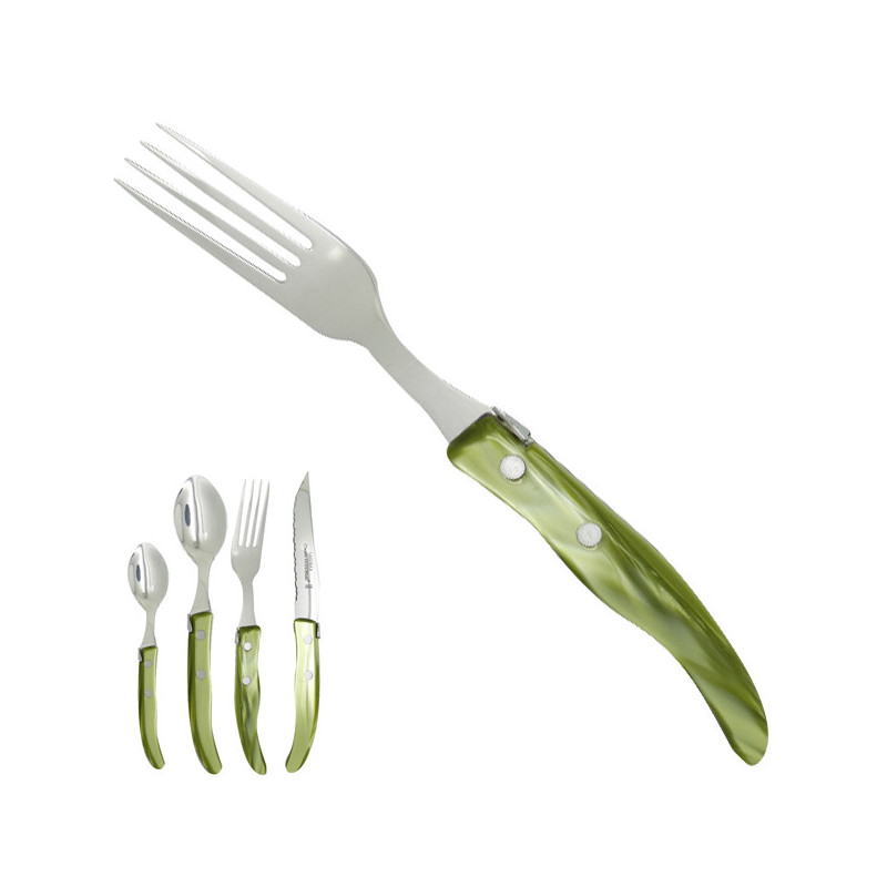 Fork "colors of nature", olive green. Made in France