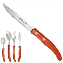 Knife "colors of nature", red orange. Made in France