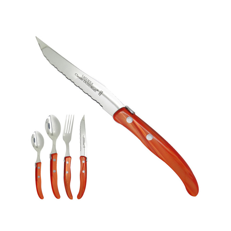 Knife "colors of nature", red orange. Made in France