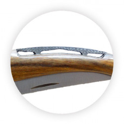 "Paris Mirabeau bridge " Laguiole craftman knife, pistachio wood, leather case