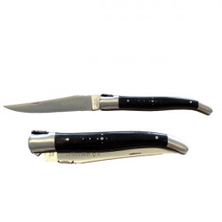 coltello Laguiole de caccia Cane, manico legno di ebano