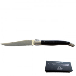 coltello Laguiole de caccia Cane, manico legno di ebano