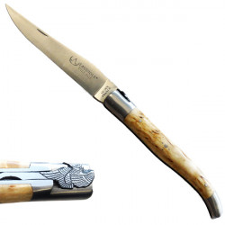 Laguiole Woodcock knife, birch handle, black case