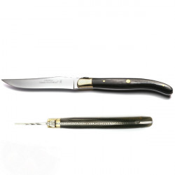 Set of 6 Laguiole Excellence Knives - Black Horn & Brass