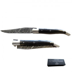 Laguiole Ebony wood handle Damascus knife