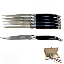 Set of 6 traditional Laguiole knives - Black