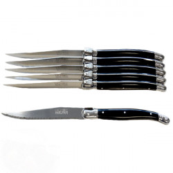 Set of 6 Laguiole Steak Knives ABS in Assorted Colors Handles
