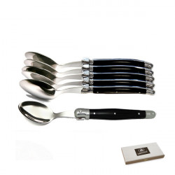 Set de 6 cucharillas tradicionales Laguiole - Negro