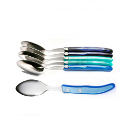 Set de 6 cucharillas contemporáneas Laguiole - Tonos azul del mar