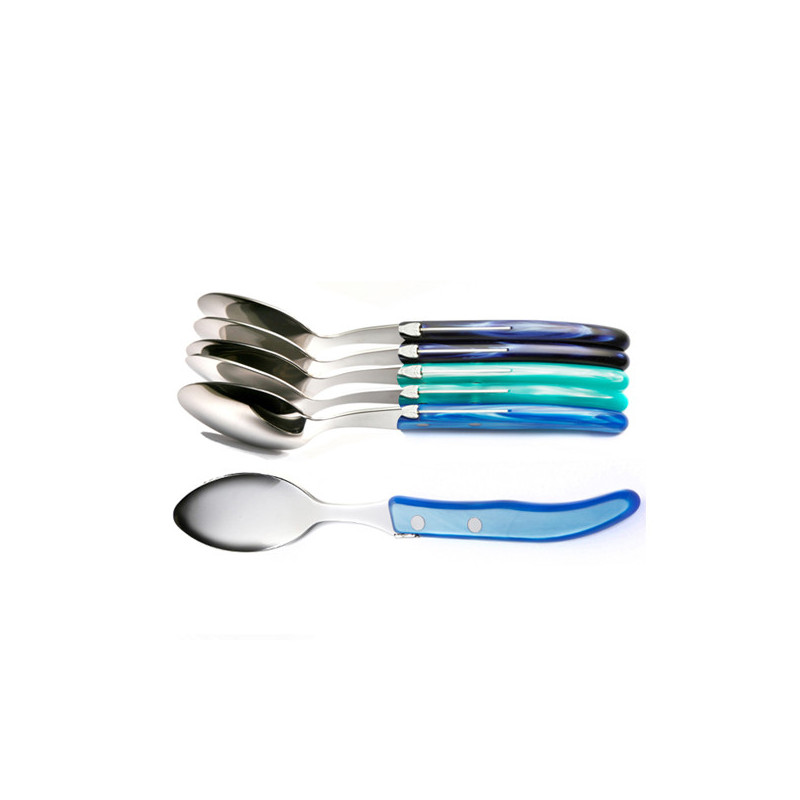 Set de 6 cucharillas contemporáneas Laguiole - Tonos azul del mar