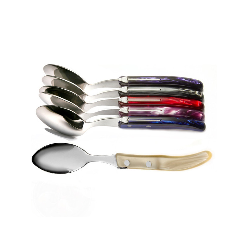 Set of 6 contemporary Laguiole tablespoons - Vineyard shades