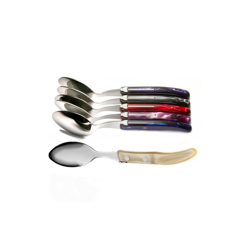 Set of 6 contemporary Laguiole teaspoons - Vineyard shades
