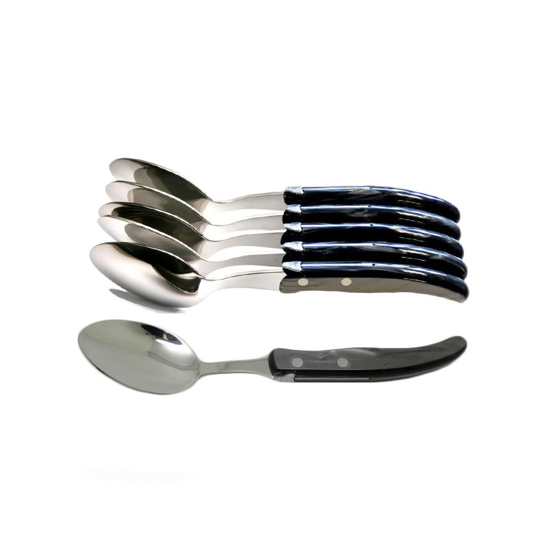 Set of 6 contemporary Laguiole tablespoons - Anthracite