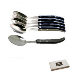 Set of 6 contemporary Laguiole teaspoons - Anthracite