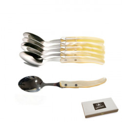 Set de 6 cucharillas contemporáneas Laguiole - Tonos marfil