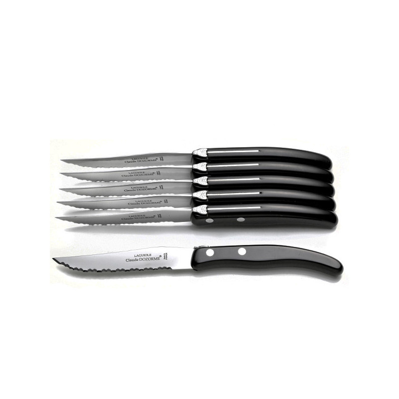 Set of 6 contemporary Laguiole knives - Black