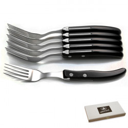 Set of 6 contemporary Laguiole forks - Black