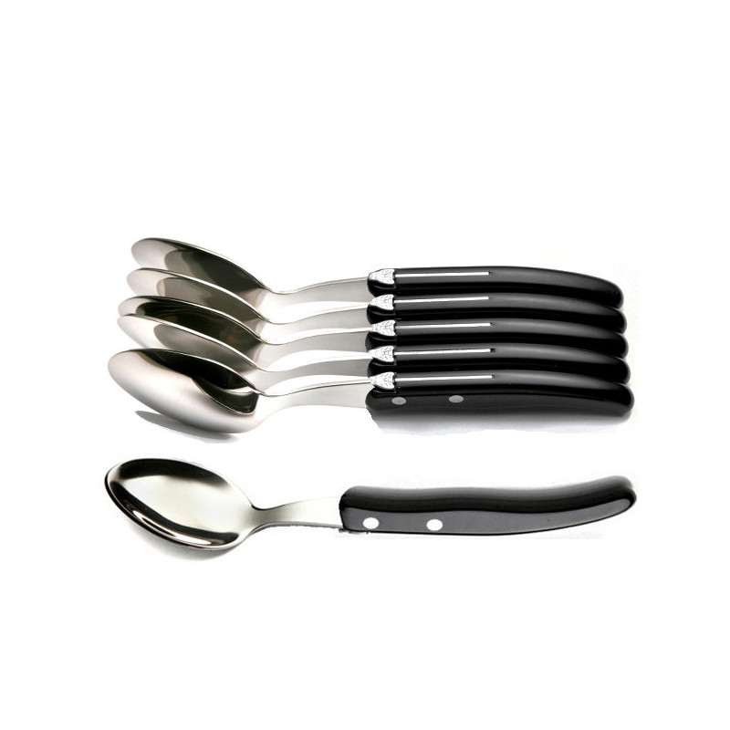 Set de 6 cucharas grandes contemporáneas Laguiole - Negro