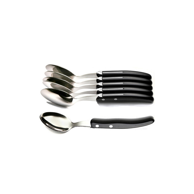 Set of 6 contemporary Laguiole teaspoons - Black