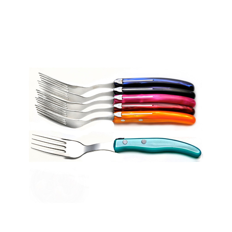 Set of 6 contemporary Laguiole forks - Summer Shades