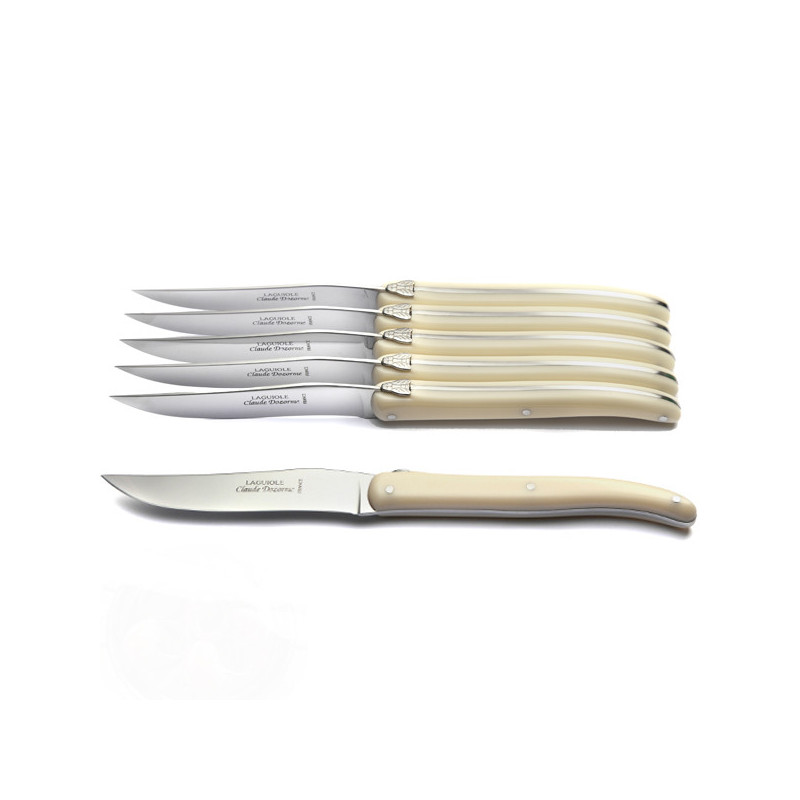 Laguiole Excellence 6er Set Messer, Natürlicher Ton - handgeschmiedet