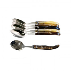 Set of 6 contemporary Laguiole teaspoons - Vanilla / Caramel shades