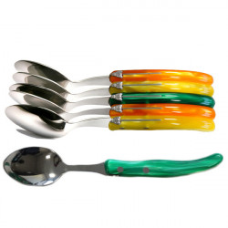 Set de 6 cucharas grandes contemporáneas Laguiole - Tonos de cítricos